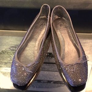 Rose gold crystal shoes.